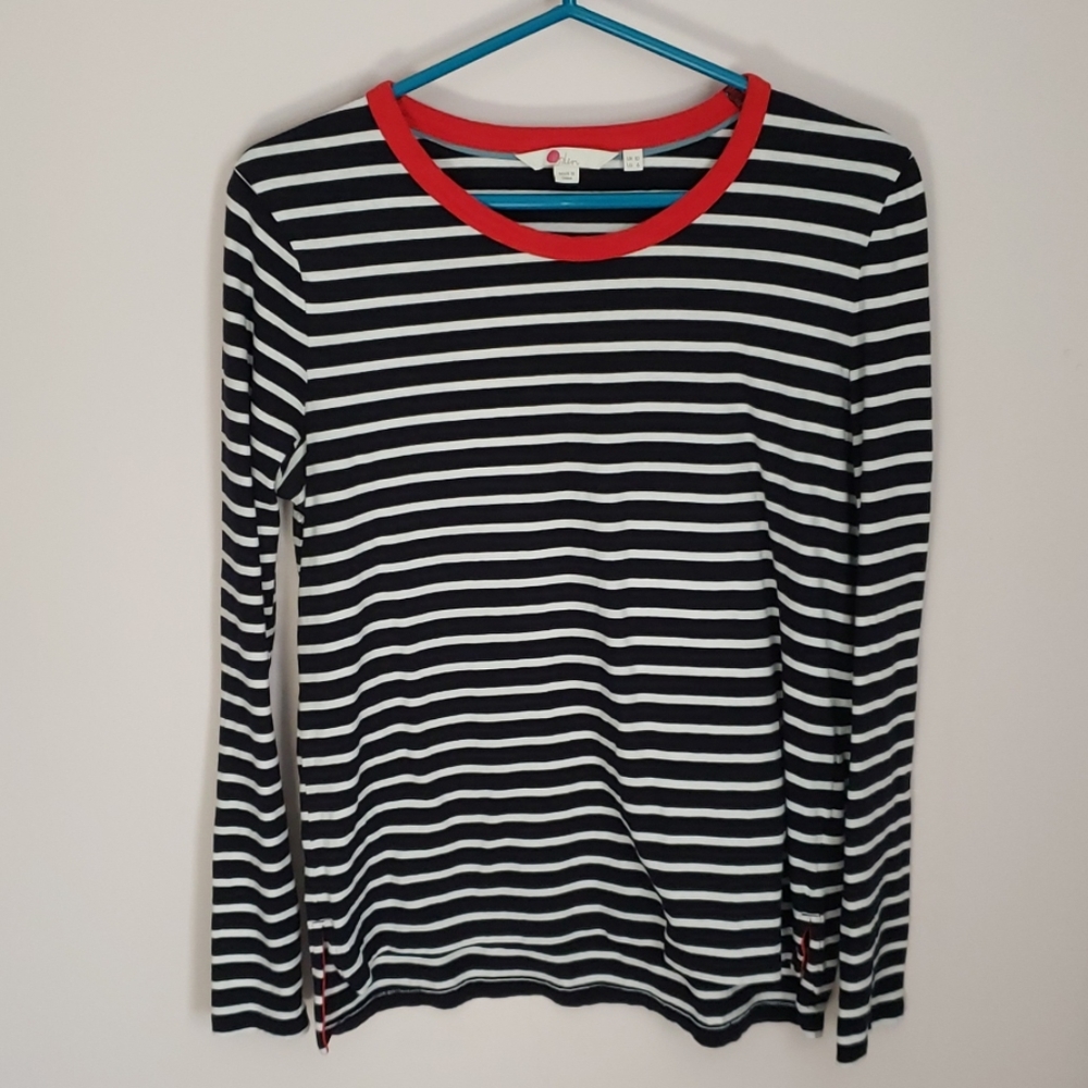 Boden navy stripe long sleeve top size 6